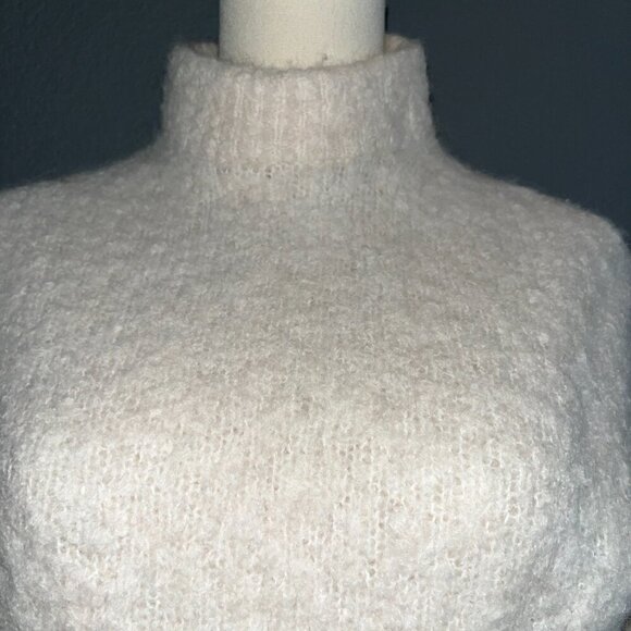 MADEWELL ALPACA BLEND CREAM TURTLE NECK NUBBY KNIT SWEATER - EUC - SIZE S - Picture 2 of 14
